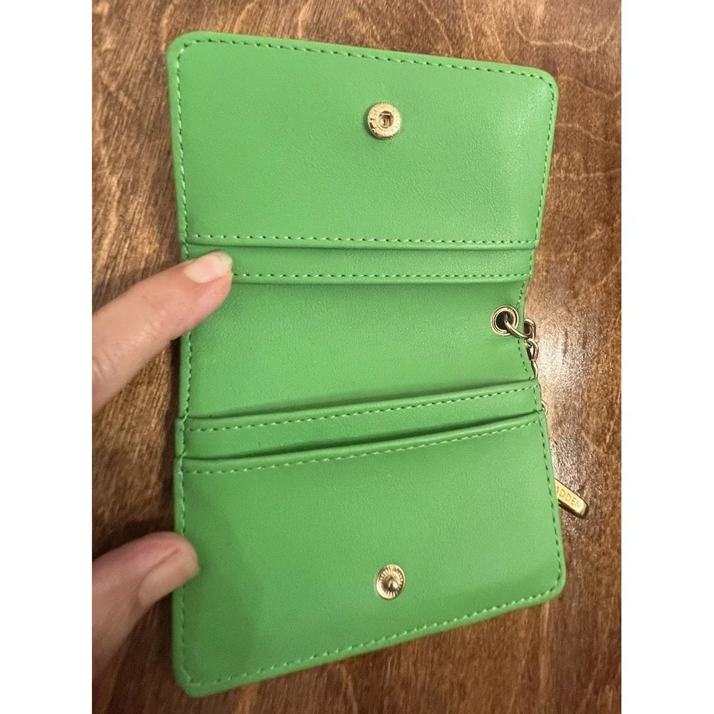 New Steve Madden Card Wallet Keychain-bright Green, Snap Closure